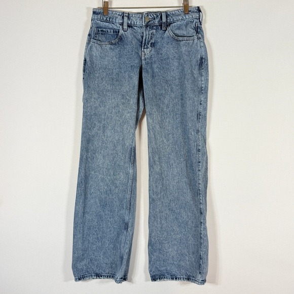 Hollister Denim - Hollister 2 Low-Rise Baggy Jeans Retro Grunge Indie Acid Wash Womens Wide Leg‎